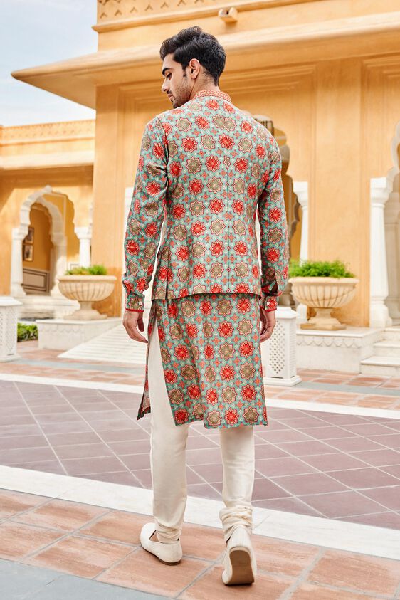 Aruj Nehru Jacket - IceBlue, Ice Blue, image 4